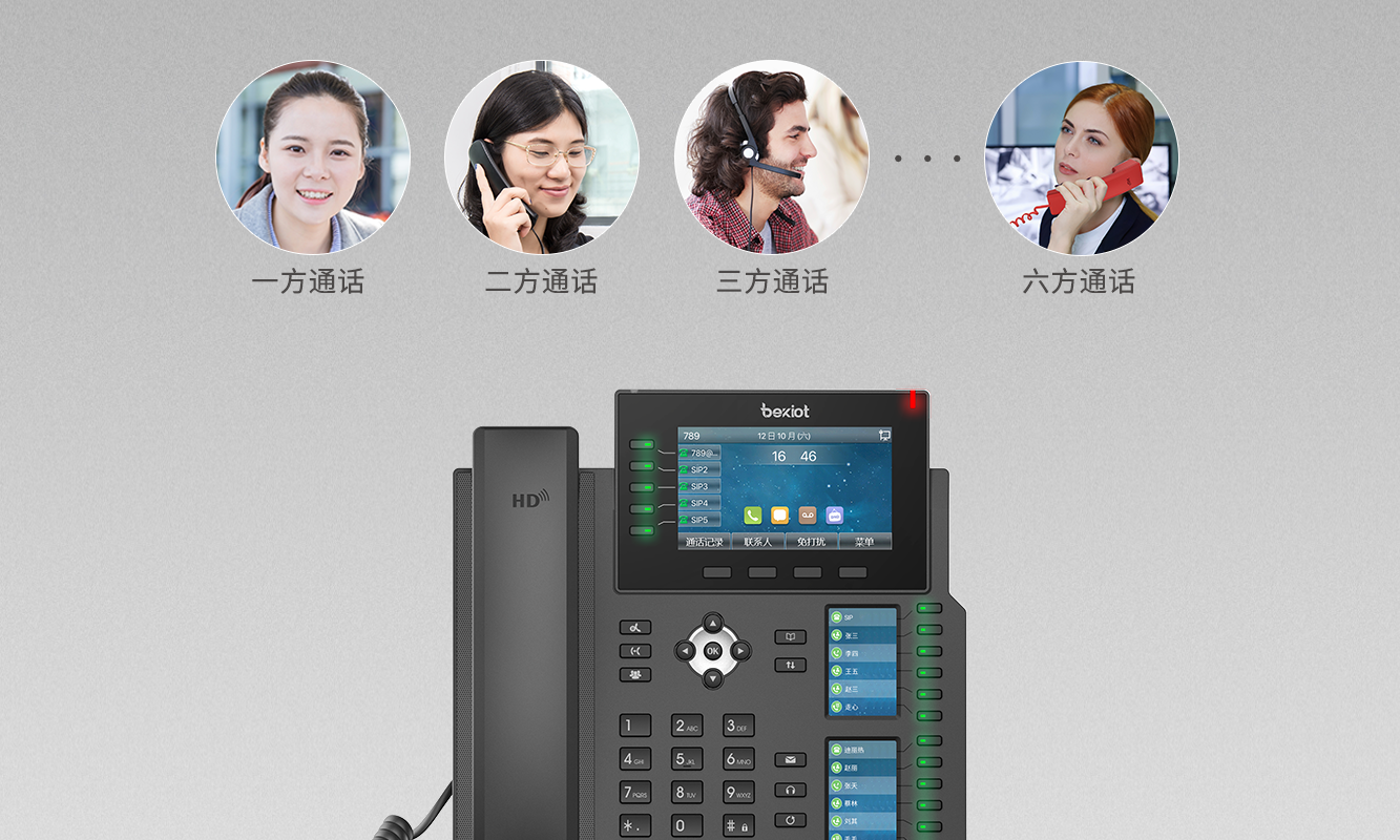 支持六方语音会议，高效办公