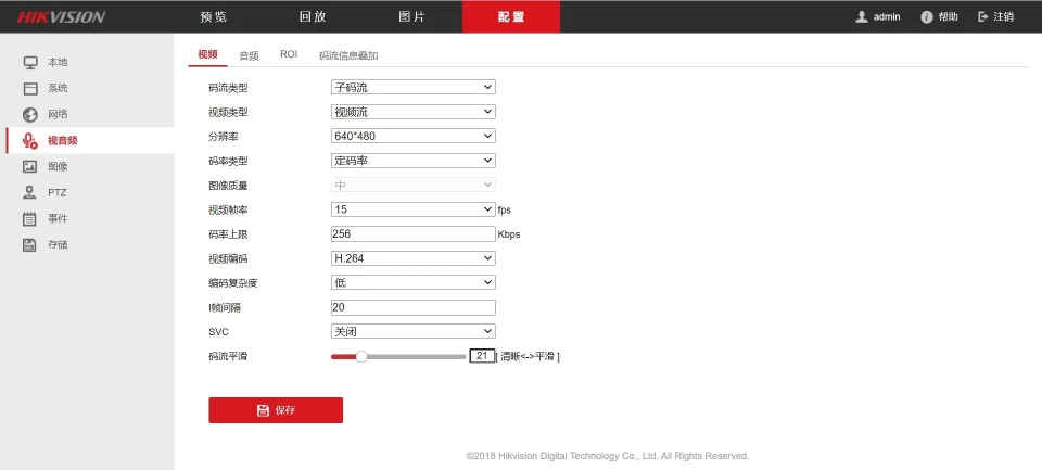 查看摄像头子码流