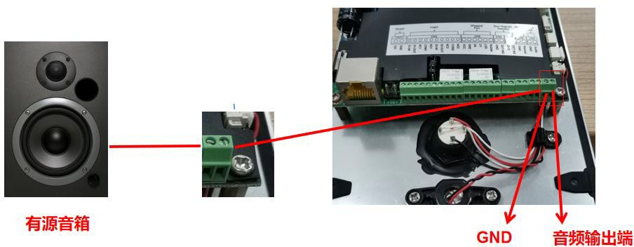 i16V 连接有源音箱示意图