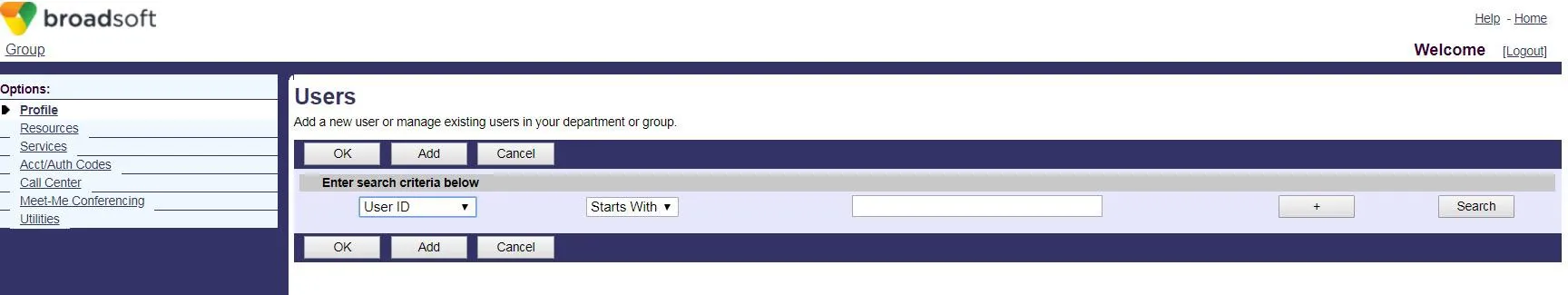 点击“Users”进入到 broadsoft 账号选择界面