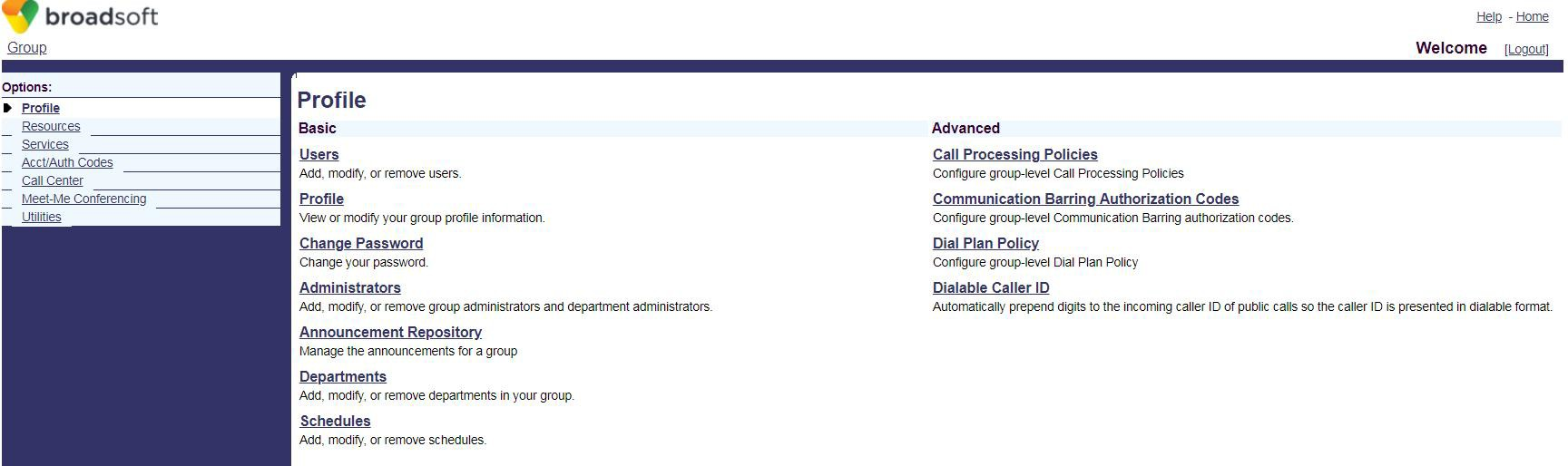 登录 BroadWorks 网页配置界面