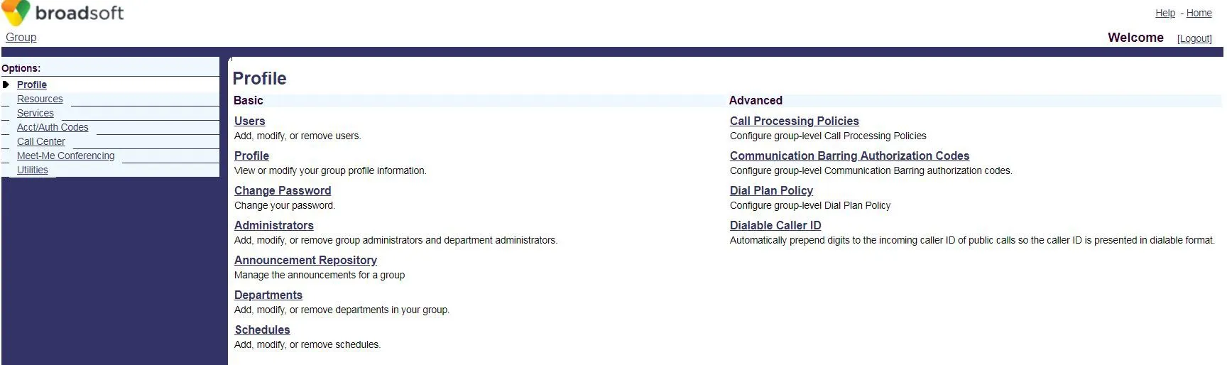 登录 BroadWorks 网页配置界面