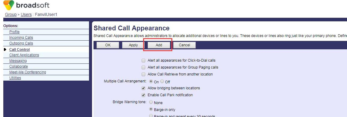 创建共享组界面