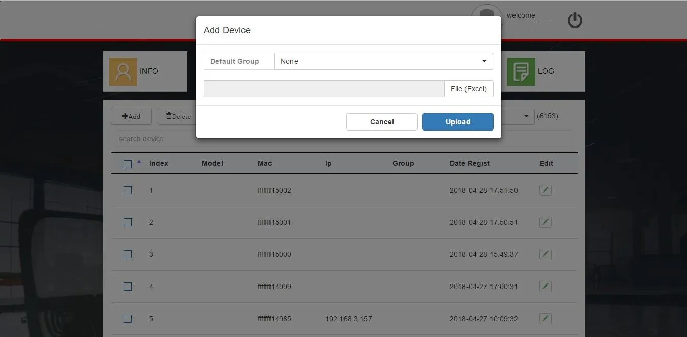 EXCEL 表格导入界面