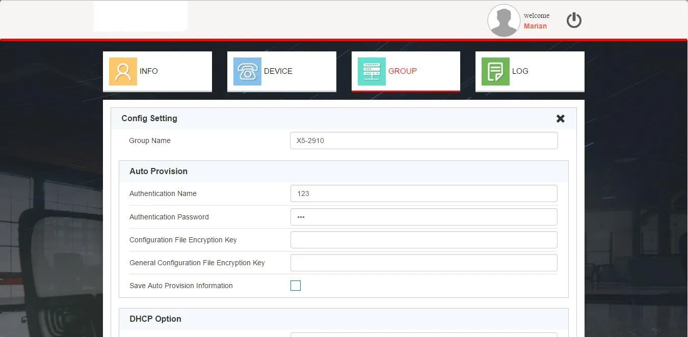 编辑组配置操作界面