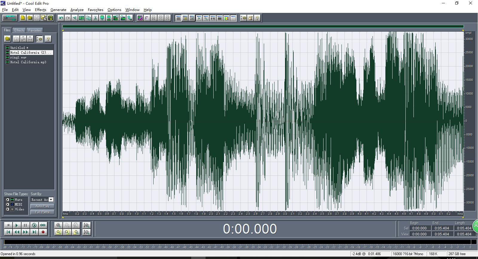 确认新建的音频