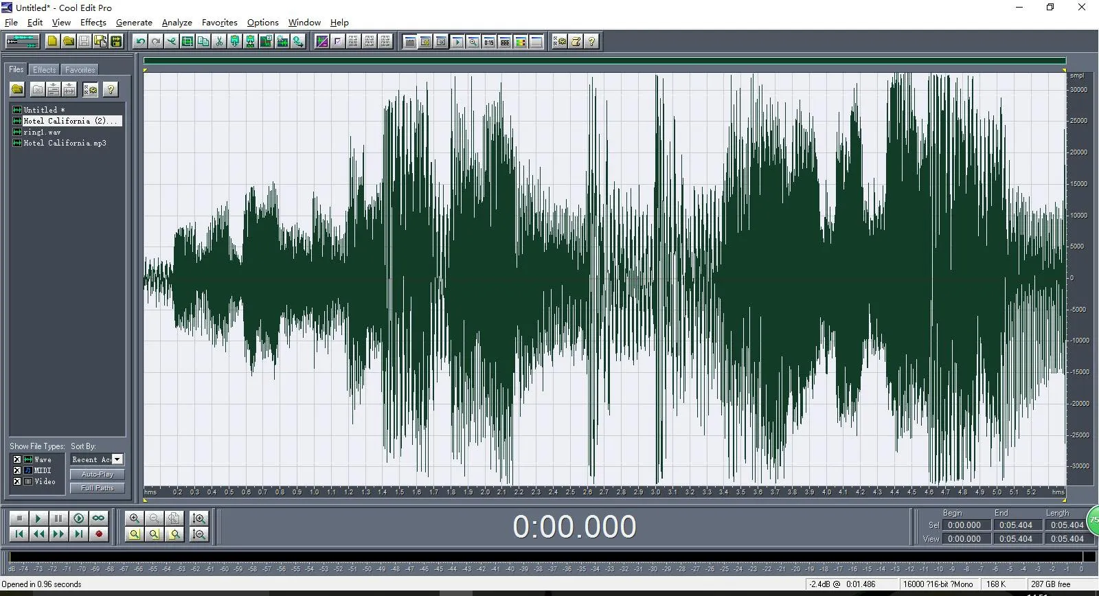 确认新建的音频