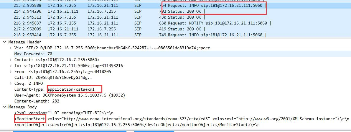 服务器与话机建立 uaCSTA 链接
