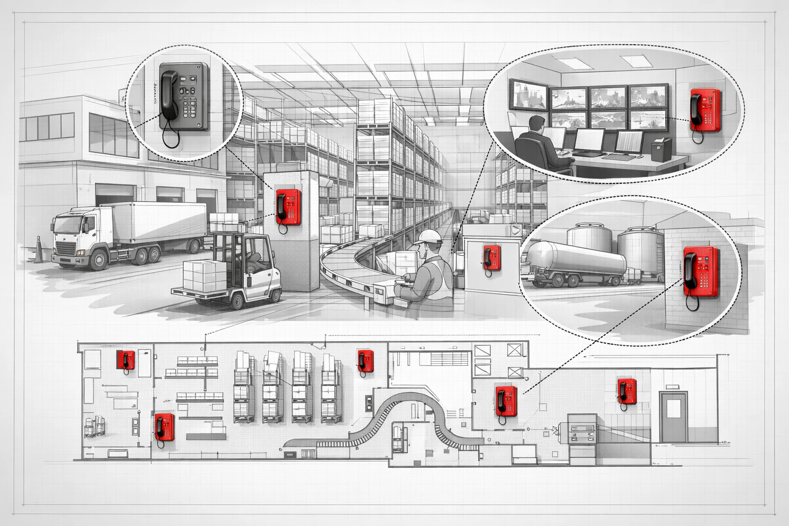 工业电话在仓储与物流中心的应急通信应用