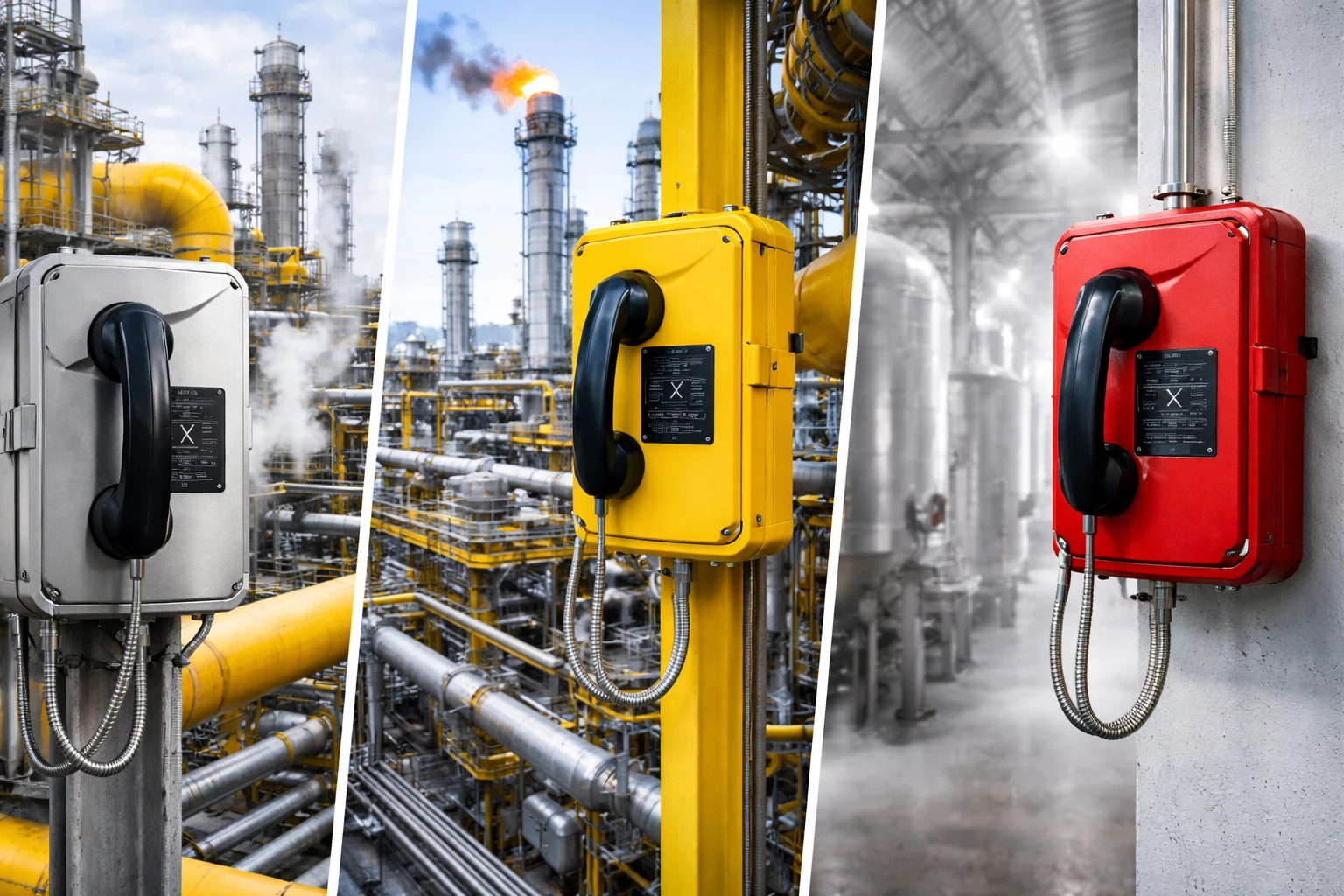 防爆电话在化工厂危险区的安装示意