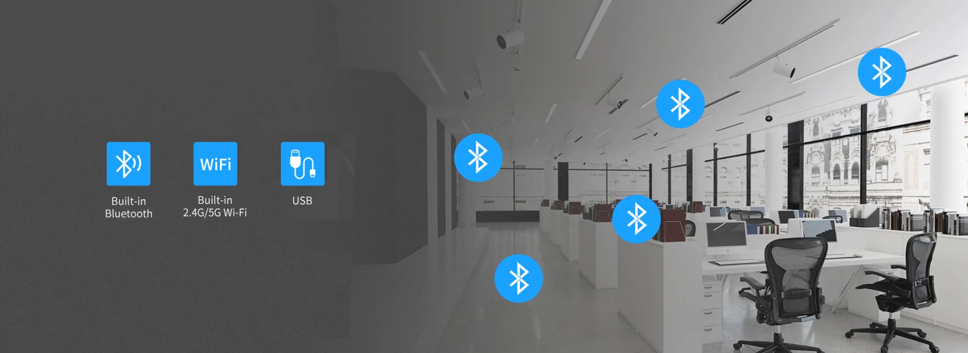 内置WiFi和蓝牙，畅享无线办公