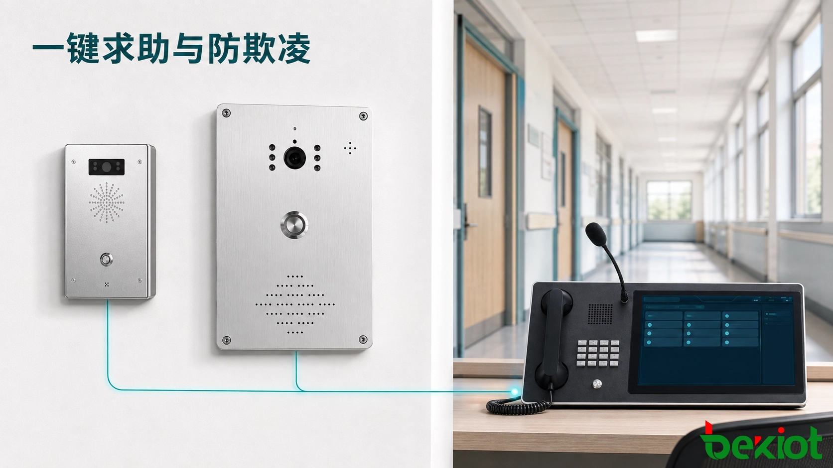 校园一键对讲和防欺凌报警终端连接值班中心