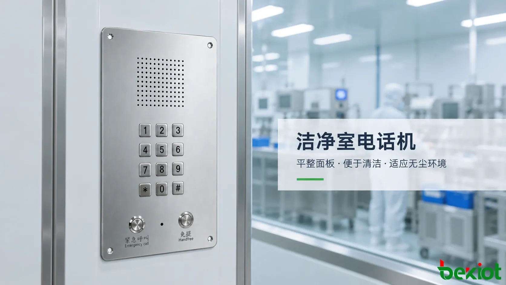 洁净室电话机不锈钢面板与免提操作结构